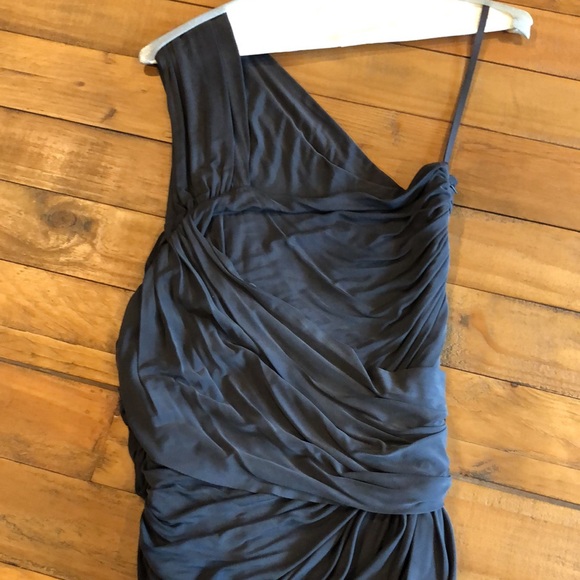 Stunning All Saints ruched bodycon one shoulder grey dress. Size 8 - Picture 5 of 7